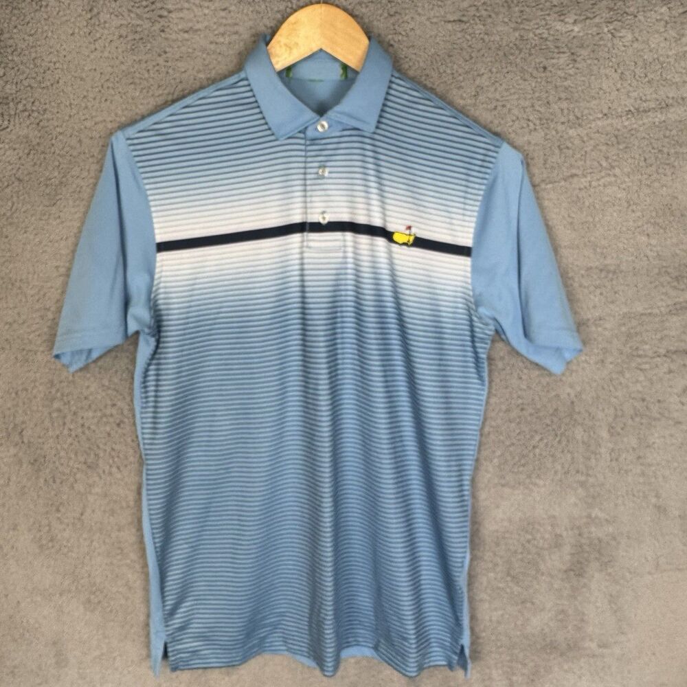 S Masters Shirt Men's‎ S Blue  Polo Short Sleeve Performance Stretch Golf